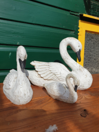 Set kunststof zwanen zwaan beelden