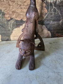 Gietijzeren waxinelicht houder kat