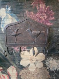 Oud ijzer wandrek kapstok vogel