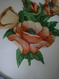 Vintage draaiplateau papavers