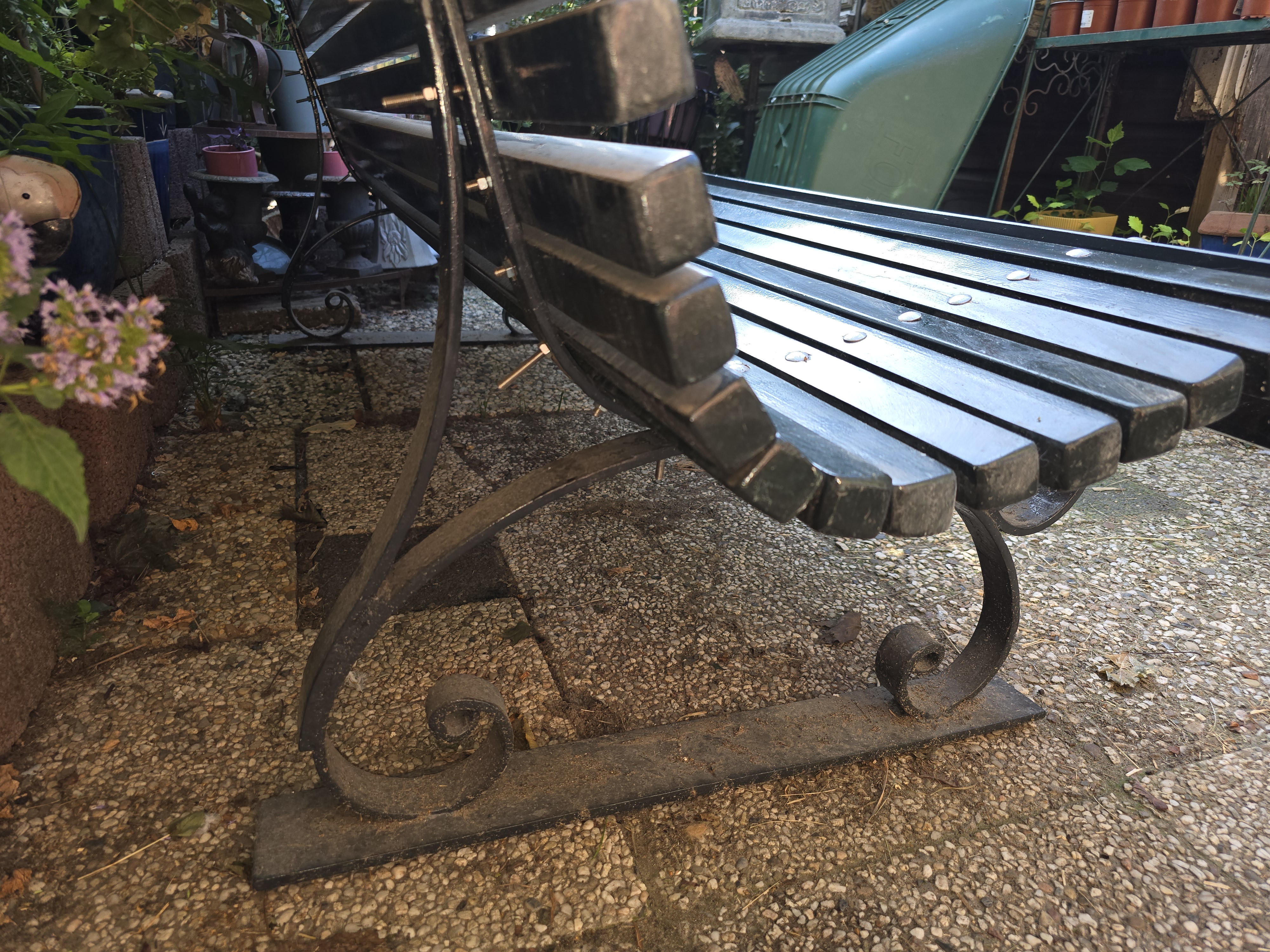 Oude zware tuinbank parkbank