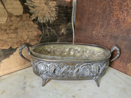 Antiek messing jardiniere rozen