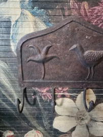 Oud ijzer wandrek kapstok vogel