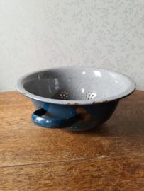 Petrol blauw emaille vergiet