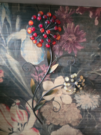 Metalen wanddecoratie bloemen
