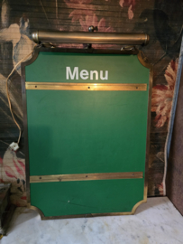 Oud groen menukaart hangbord