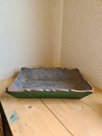 Oude houten mangelbak