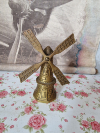 Antiek messing tafelbel molen