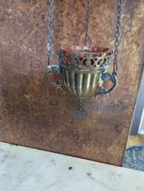 Antiek koperen godslampje