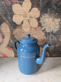 Petrol blauw emaille koffiepot