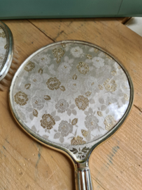 Brocante handspiegel met borstel
