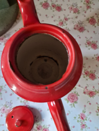 Rood emaille koffiepot