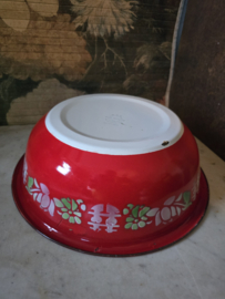 Diepe ronde emaille schaal