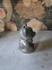 Verzilverde spaarpot beer nr1