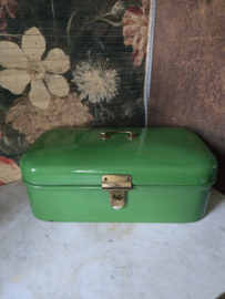 Groen emaille broodtrommel