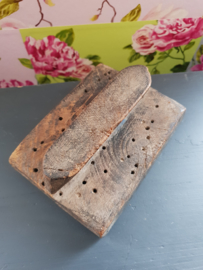 Oude houten stofstempel batikstempel bloem