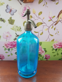 Antiek blauw glazen spuitfles nr1