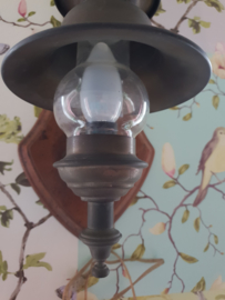 Antiek koperen wandlamp