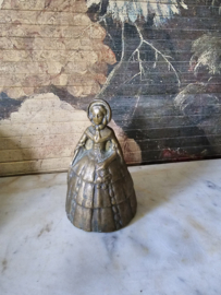 Antiek messing tafelbel victoriaanse dame