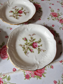 Brocante petit four schaaltjes roze roos