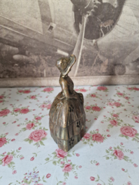 Antiek messing tafelbel victoriaanse dame