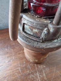 Carbid mijnwerkers lamp rood glas