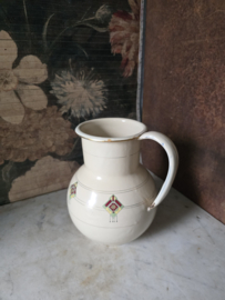 Creme emaille waterkan art deco