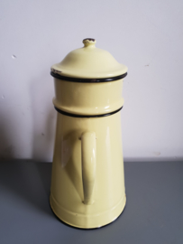 Pastel geel emaille koffiekan