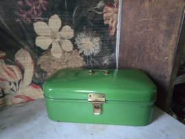 Groen emaille broodtrommel
