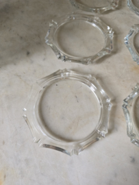 Vintage zwart metalen rekje glazen onderzetters