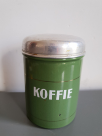 Reseda groen emaille koffie bus