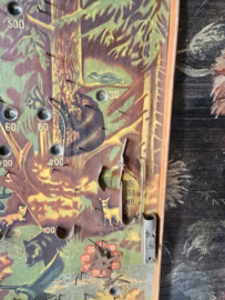 Oud houten knikkerspel flipperspel bosdieren