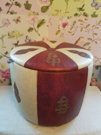 Retro vintage skai leren poef