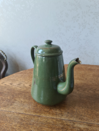 Donkergroen emaille koffiepot nr2