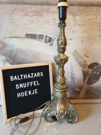 Grote antiek koperen barok lampenvoet