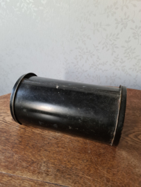 Oude blikken beschuit trommel roldeksel