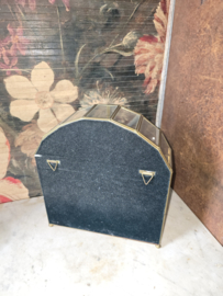 Antiek halfrond glazen pronkkastje vitrinekastje