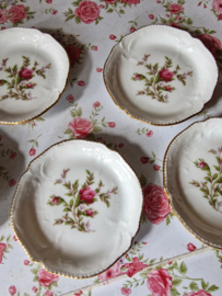 Brocante petit four schaaltjes roze roos