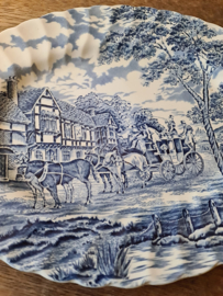 Blauw engels servies myott royal mail ovale schaal