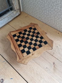 Houten schaakspel tafeltje
