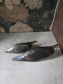 Set antiek messing eenden
