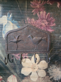 Oud ijzer wandrek kapstok vogel