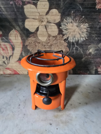 Oranje emaille eenpits petroleumstel