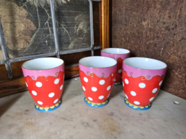 Mok rood oilily polkadot servies