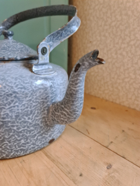 Grote grijs gewolkte emaille water ketel