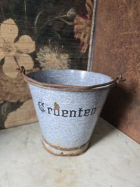 Grijs gewolkte emaille groenten emmer