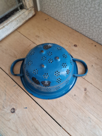 Petrol blauw emaille vergiet