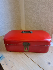 Rood emaille broodtrommel