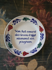 Wandbord spreuk boerenbont Boch