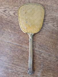 Oude brocante handspiegel strikjes